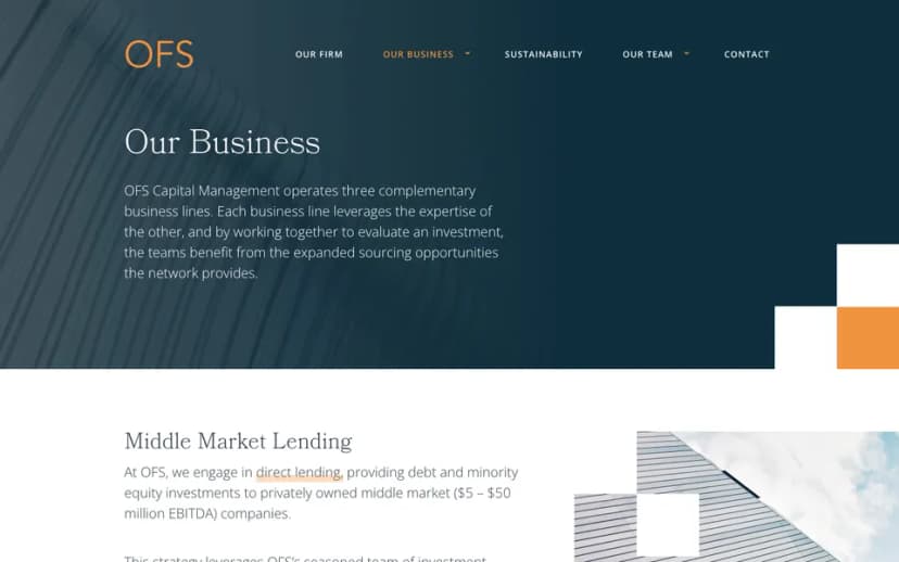 The OFS Capital Management Our Business page