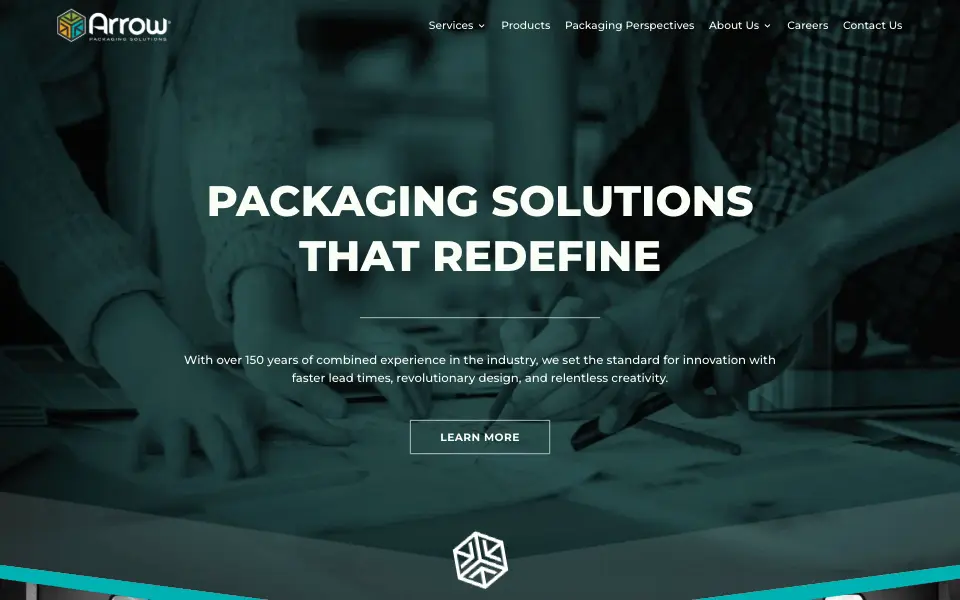 Arrow Packaging Solutions website home page