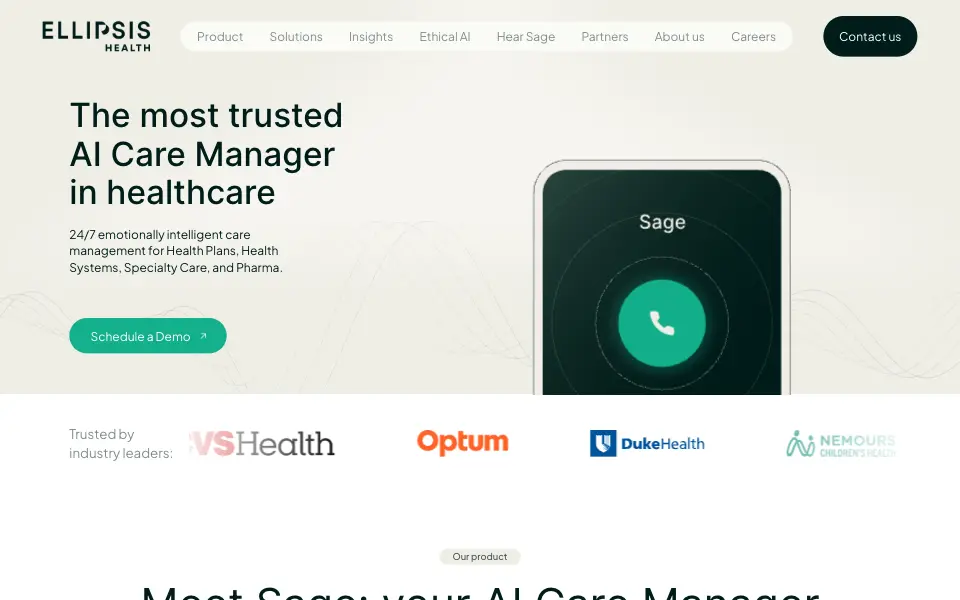 Ellipsis Health website home page