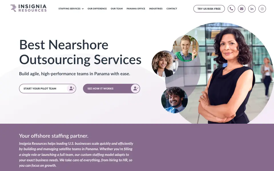 Insignia Resources website home page