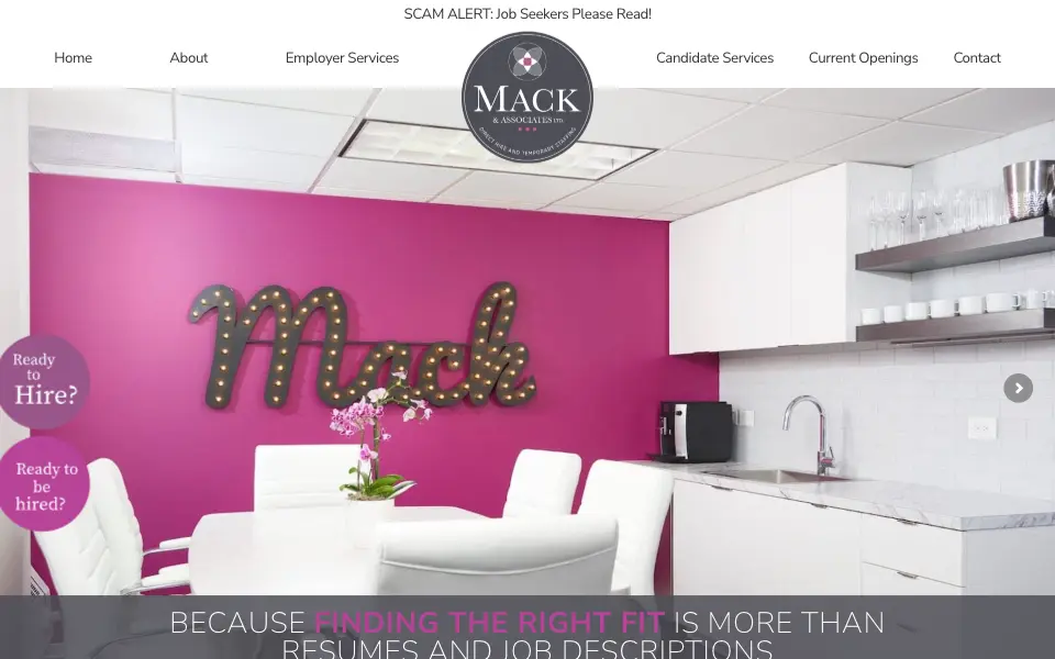Mack & Associates website home page