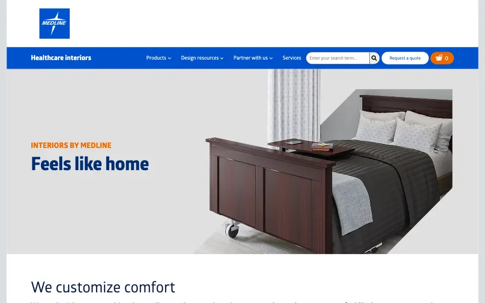 Medline Interiors website home page