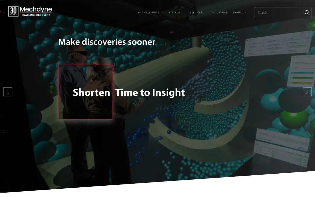 Mechdyne website home page
