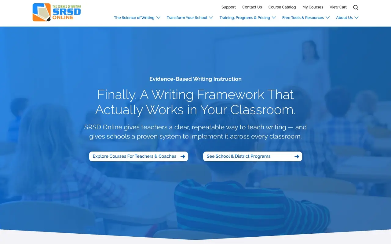 SRSD Online website home page
