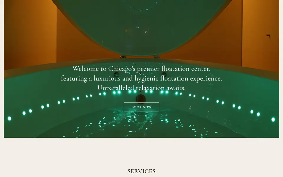SpaceTime Floatation Center website home page