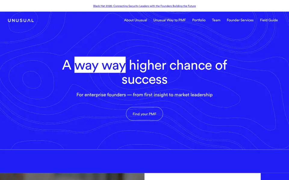 Unusual Ventures website home page